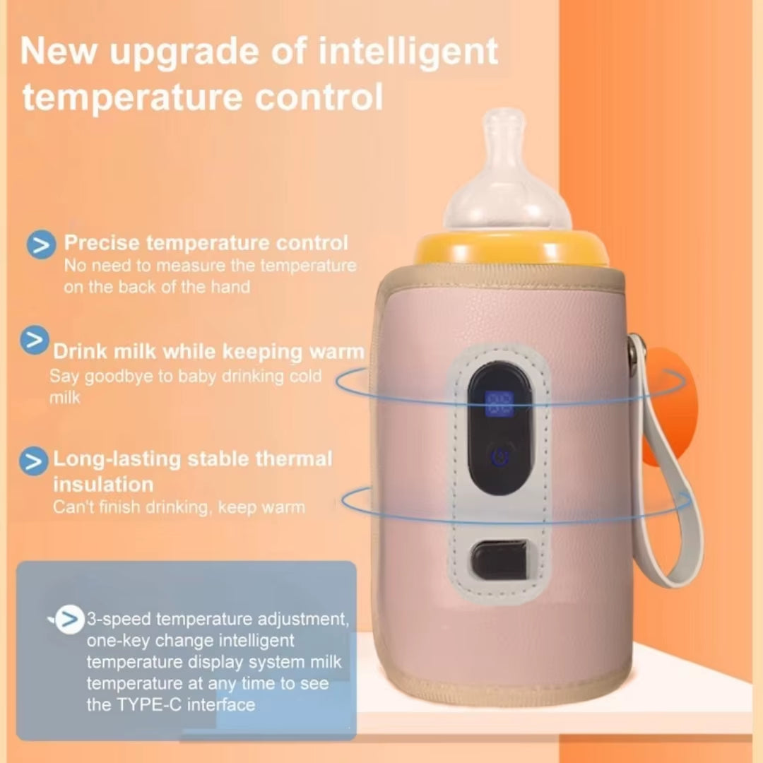 USB Baby Milk Bottle Thermal Bag Universal Digital Display Nursing Bottle Heater Portable Baby Milk Heat Keeper for Traveling